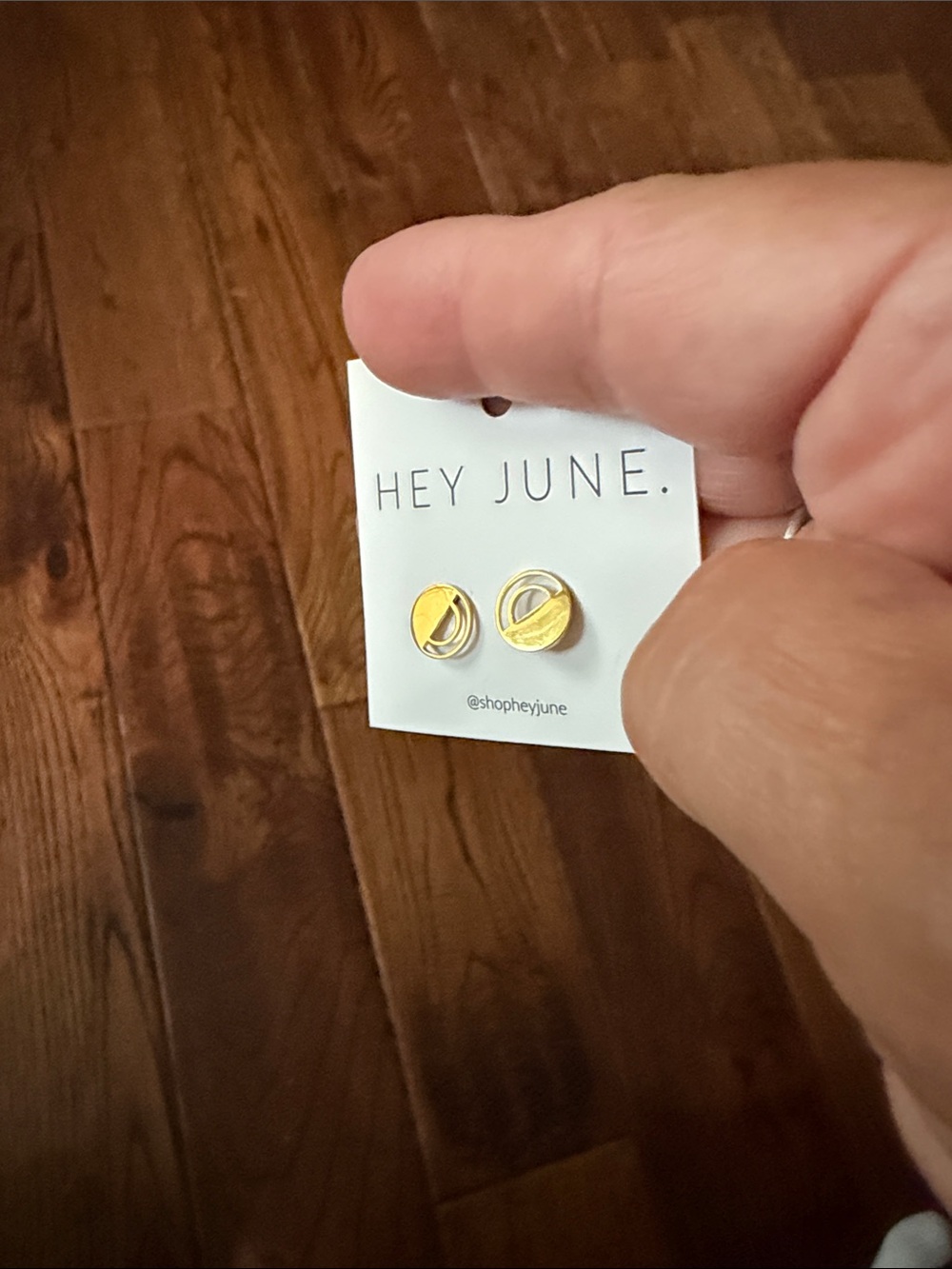 NWT Hey June Gold Tone Stud Earrings